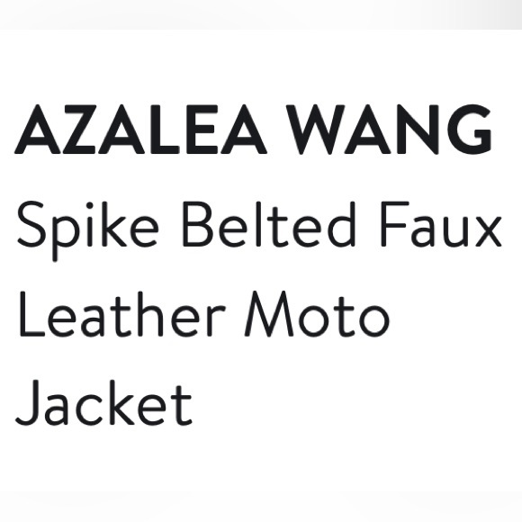 Azalea Wang Spike Belted Faux Leather Motto Jacket. Yellow “S” (spikes are gold) - Picture 2 of 8